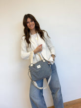 Indlæs billede til gallerivisning Håndtaske to-i-en, blåstribet