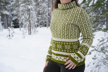 Indlæs billede til gallerivisning Uldsweater med smukt færøsk mønster