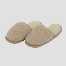 Indlæs billede til gallerivisning Hjemmesko i 100 % merinould, med øko-lædersål, beige
