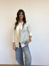 Indlæs billede til gallerivisning Strandtaske blåstribet