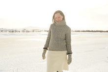 Indlæs billede til gallerivisning Uldsweater, grå med stor rullekrave