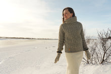 Indlæs billede til gallerivisning Uldsweater, grå med stor rullekrave