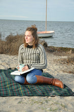 Indlæs billede til gallerivisning Uldsweater med flot mønster, Sirri - naturhvid og brun