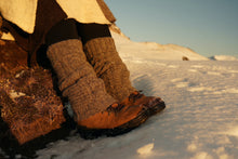 Indlæs billede til gallerivisning Benvarmere, lysebrune i færøsk uld, Sirri
