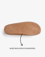 Indlæs billede til gallerivisning Hjemmesko i uld med skindsål, beige
