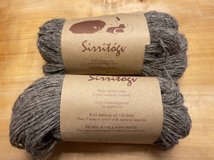 Uldgarn, 2-trådet i færøsk uld fra Sirri, naturlig mørkegrå